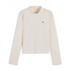 TOMMY HILFIGER μπλούζα rib top παιδική KG0KG08802-YBH εκρού